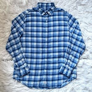 Vineyard Vines Classic Murray Fit Blue Plaid Flannel Button Down Shirt Men’s M